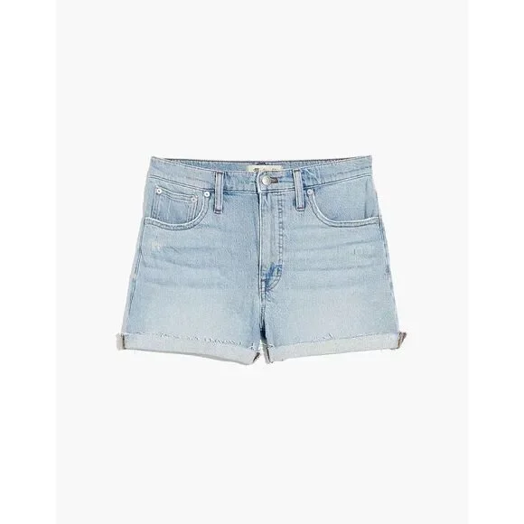 NWT Madewell High-Rise Denim Shorts in Astell Wash: Ripped Edition, Size 32 - Picture 4 of 14
